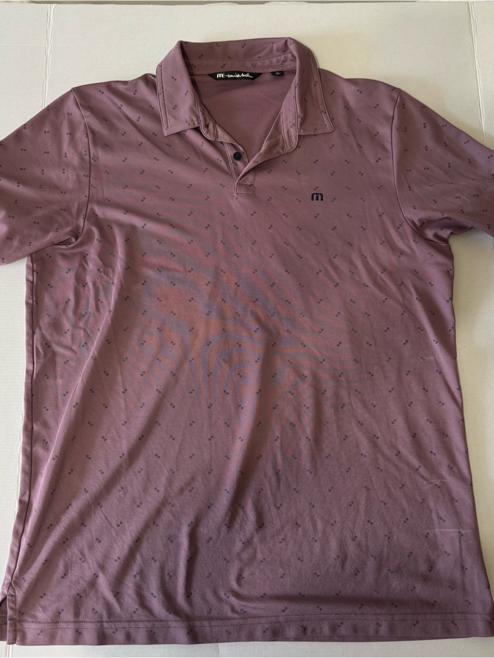 Travis Mathew Dusty Mauve Polo with Micro Print